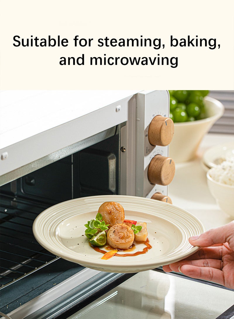 طقم عشاء من ١٨ قطعة، طقم هدايا، أدوات مائدة سيراميك كلاسيكية أنيقة، آمنة للاستخدام في غسالة الصحون والميكروويف، أبيض - Image 4